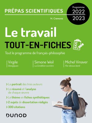 cover image of Le travail--Tout-en-fiches--Prépas scientifiques Français-philosophie--Programme 2022-2023
